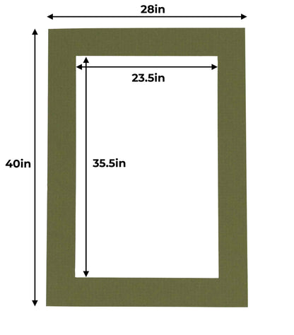 Pack of 25 Dill Green Precut Acid-Free Matboards