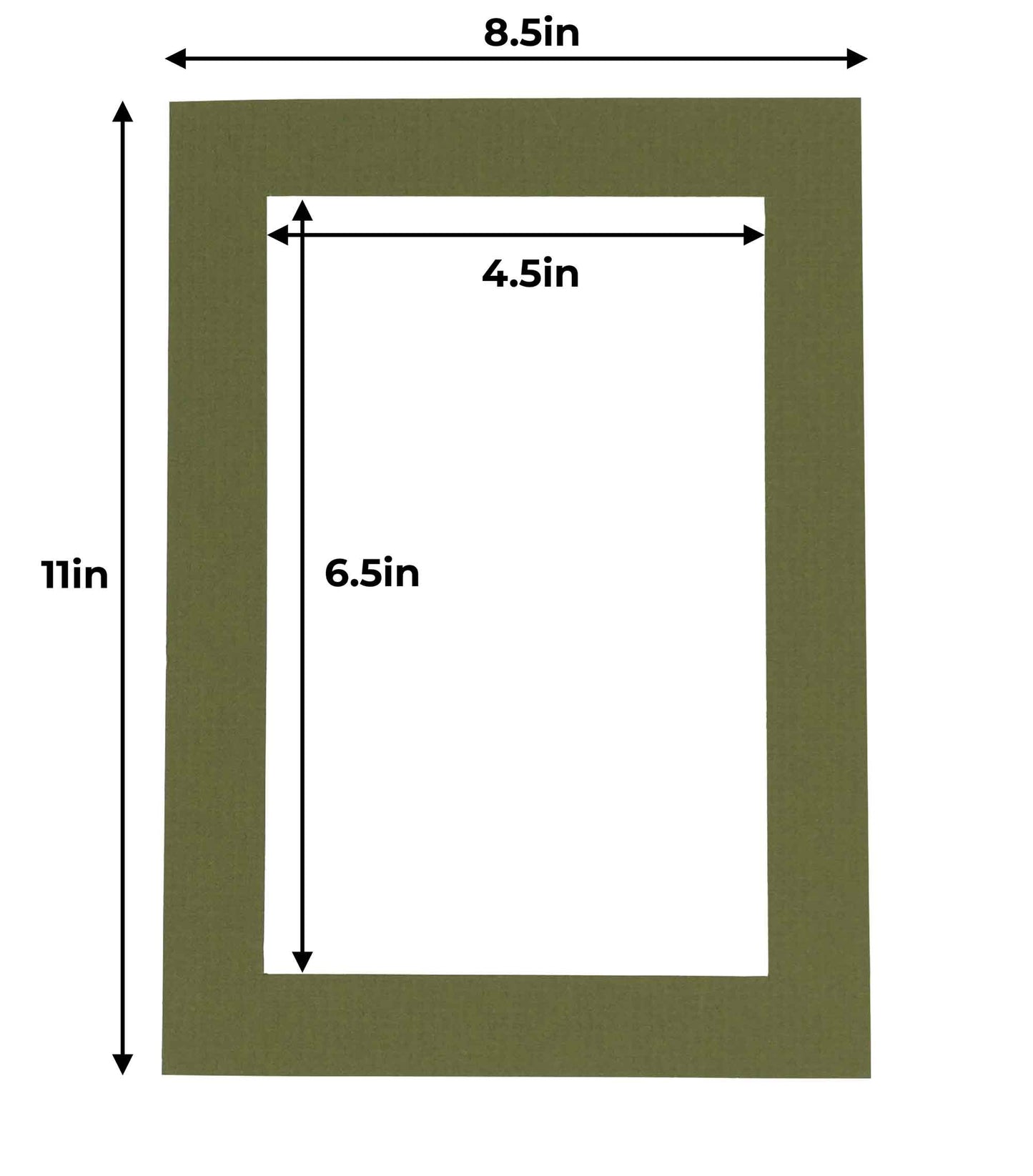 Pack of 10 Dill Green Precut Acid-Free Matboards