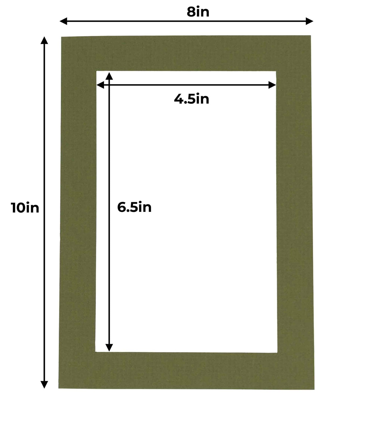 Pack of 10 Dill Green Precut Acid-Free Matboards