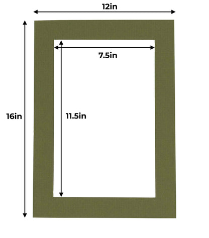 Pack of 25 Dill Green Precut Acid-Free Matboards