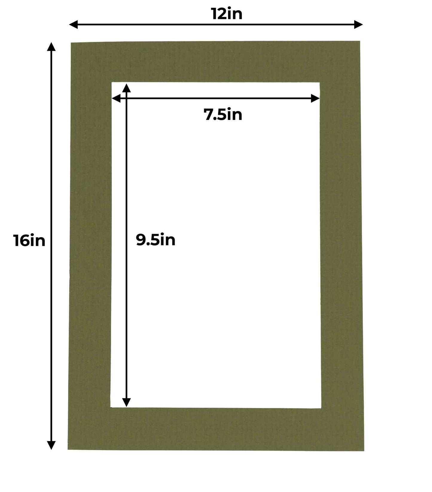 Pack of 25 Dill Green Precut Acid-Free Matboards