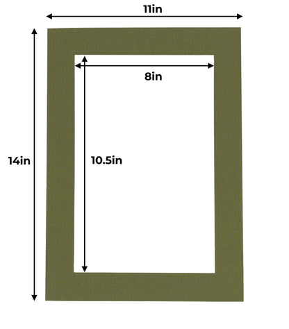 Pack of 25 Dill Green Precut Acid-Free Matboards