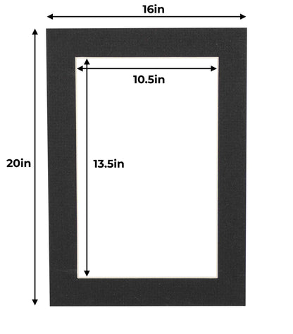 Textured Black Precut Acid-Free Matboard Set with Clear Bag & Backing