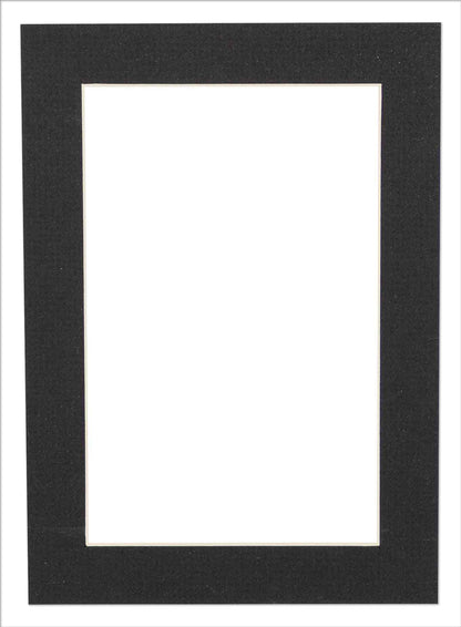 Textured Black Precut Acid-Free Matboard Set with Clear Bag & Backing