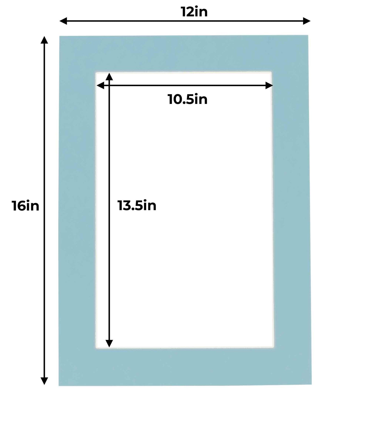 Aqua Blue Precut Acid-Free Matboard Set with Clear Bag & Backing