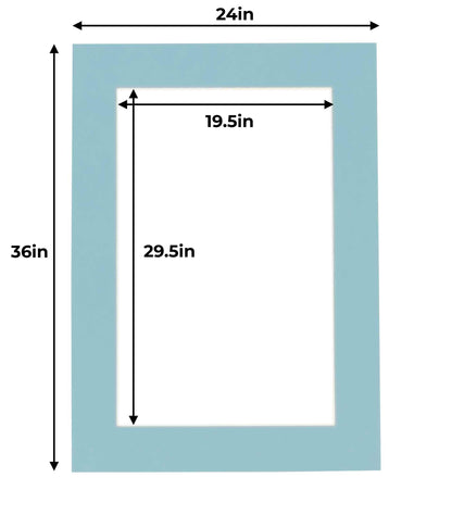 Aqua Blue Precut Acid-Free Matboard Set with Clear Bag & Backing