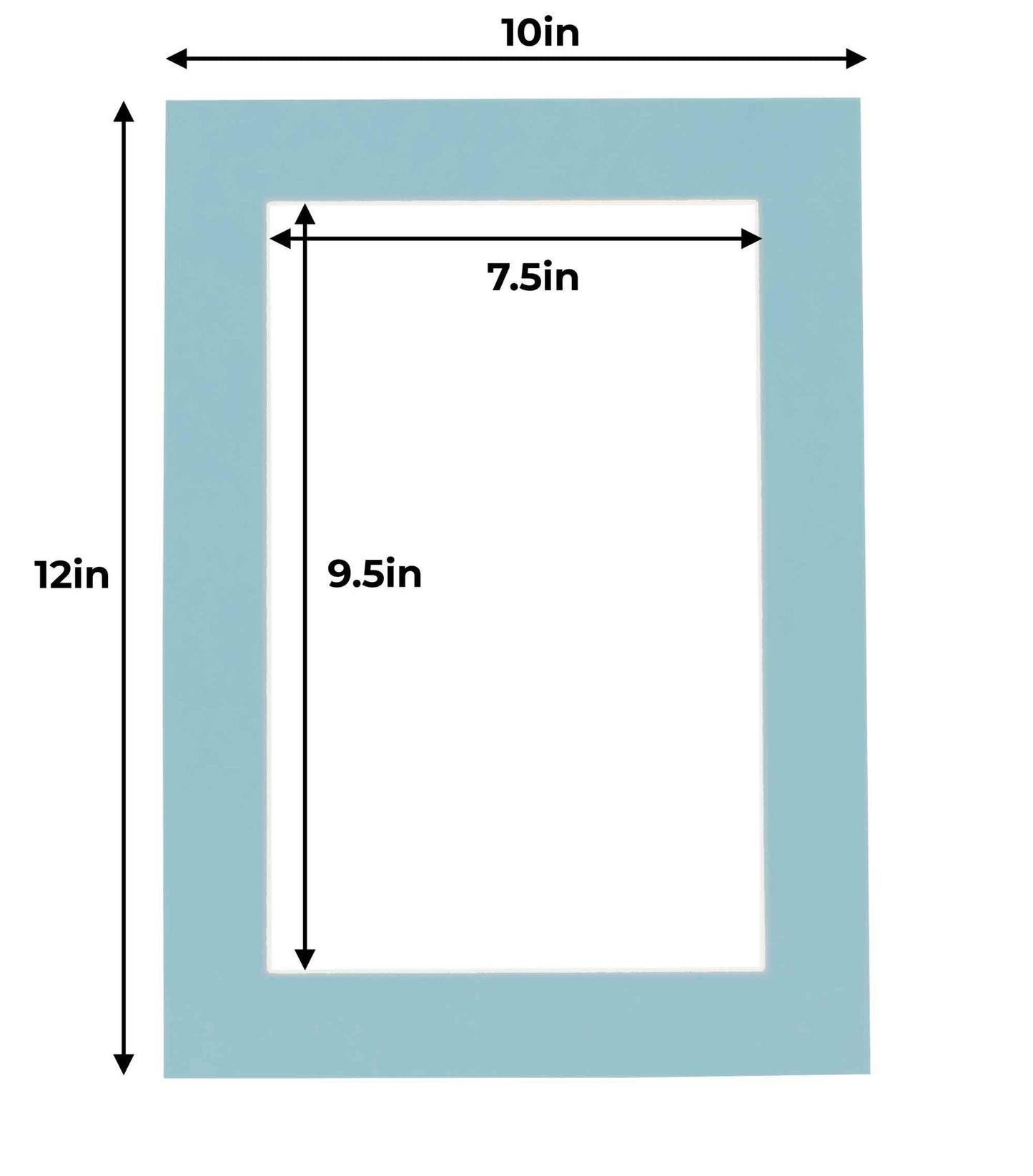 Aqua Blue Precut Acid-Free Matboard Set with Clear Bag & Backing