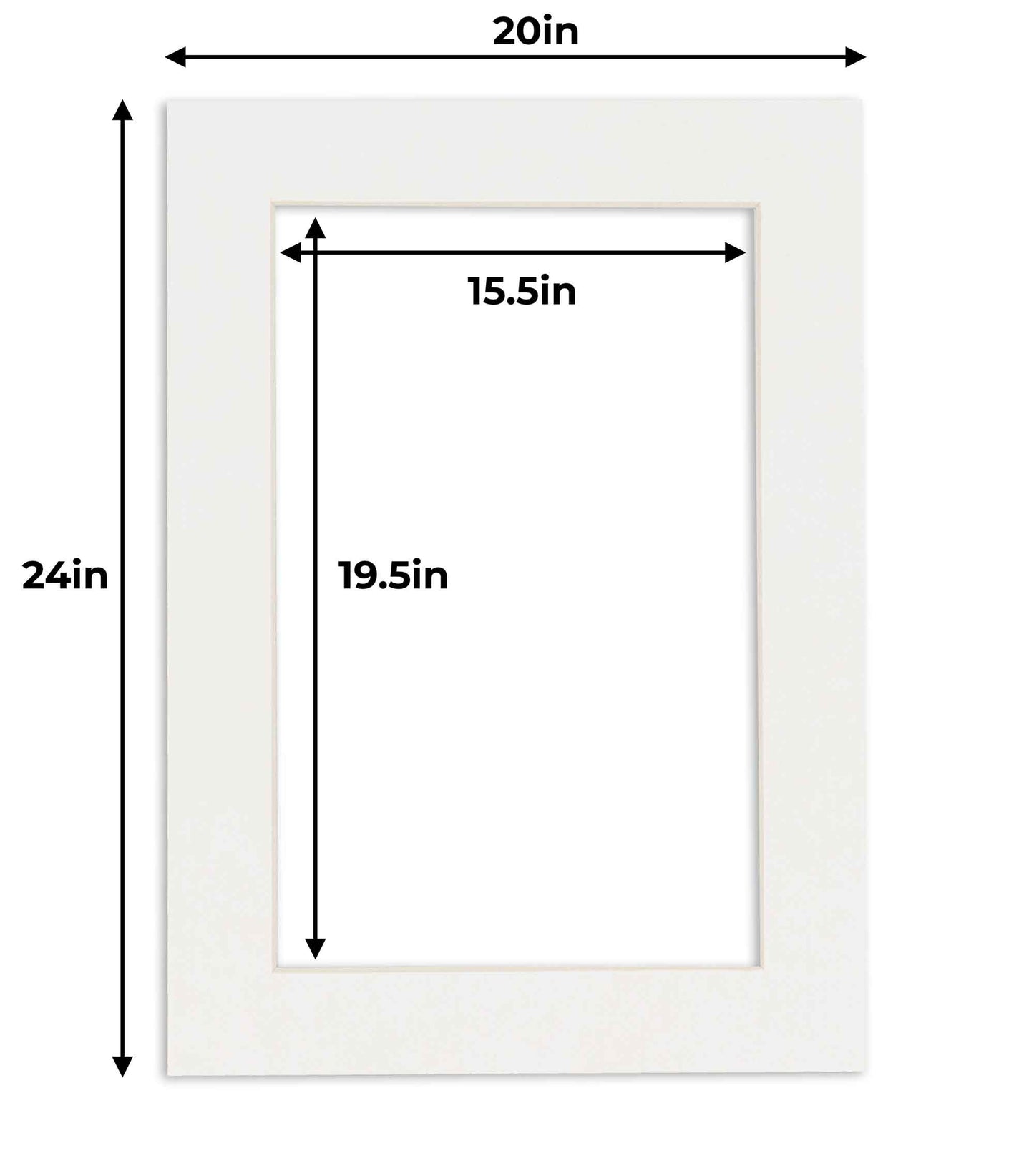 Pack of 25 Textured White Precut Acid-Free Matboard Set with Clear Bags & Backings