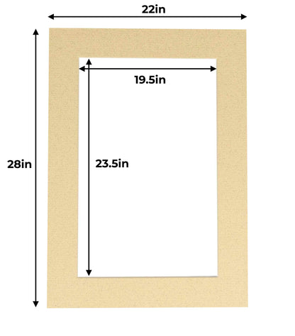 Pack of 10 Tan Precut Acid-Free Matboards