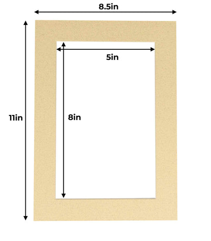 Pack of 10 Tan Precut Acid-Free Matboards