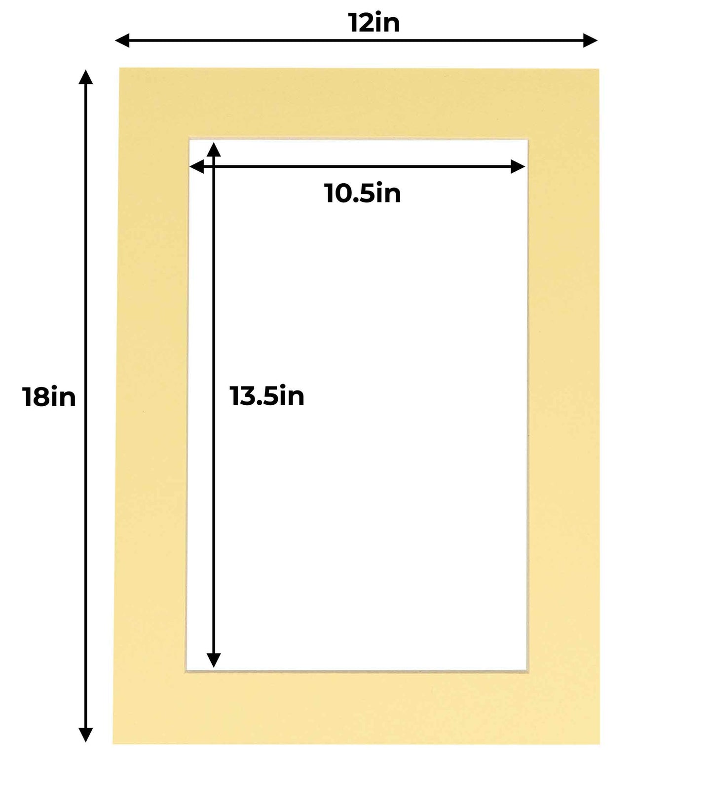 Pack of 10 Soft Yellow Precut Acid-Free Matboards