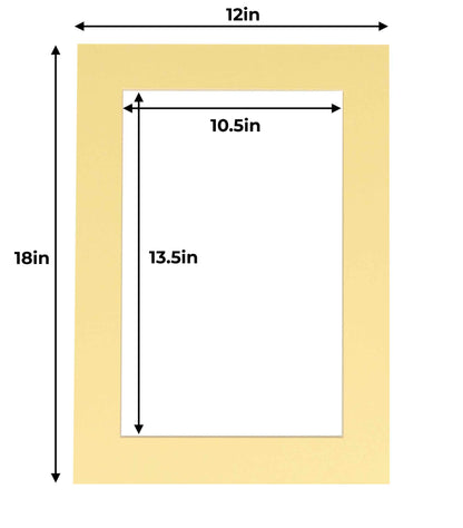 Pack of 10 Soft Yellow Precut Acid-Free Matboards