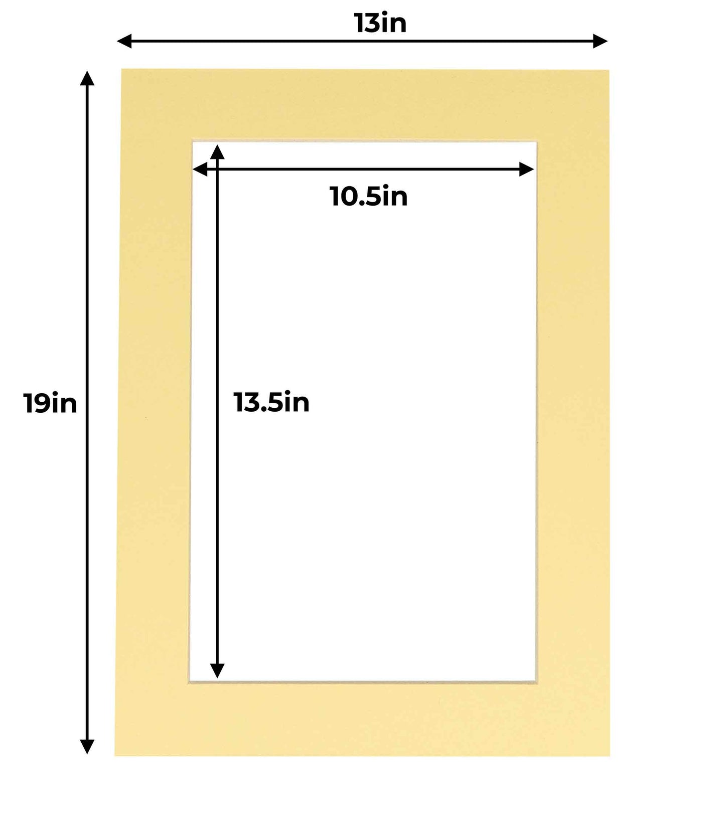 Pack of 10 Soft Yellow Precut Acid-Free Matboards