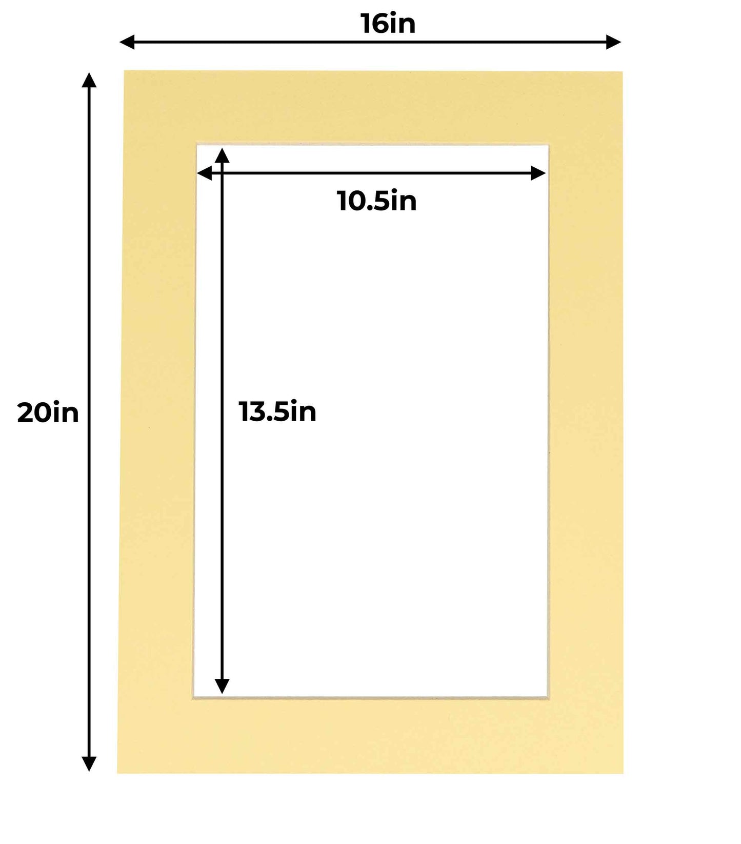 Pack of 10 Soft Yellow Precut Acid-Free Matboards