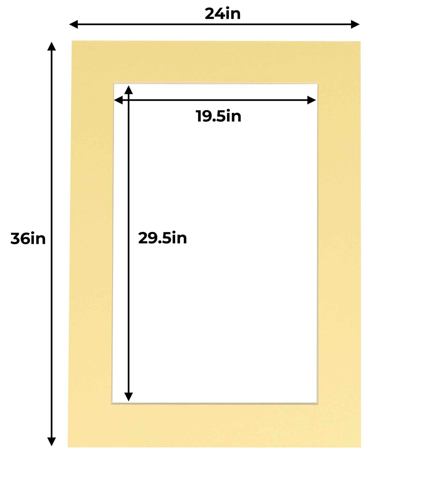 Pack of 10 Soft Yellow Precut Acid-Free Matboards