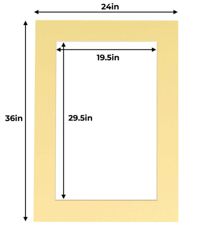 Pack of 10 Soft Yellow Precut Acid-Free Matboards