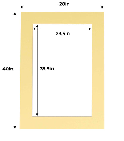 Pack of 10 Soft Yellow Precut Acid-Free Matboards