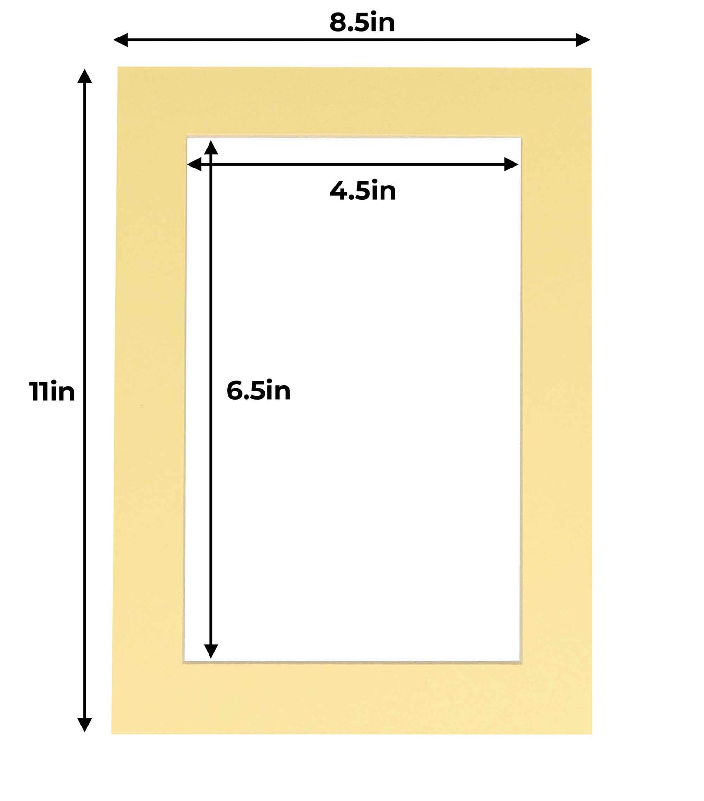 Pack of 10 Soft Yellow Precut Acid-Free Matboards