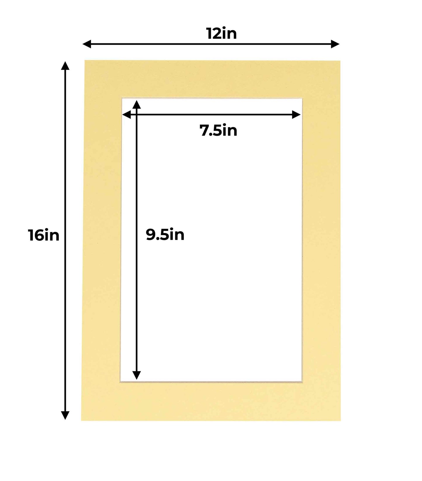 Pack of 10 Soft Yellow Precut Acid-Free Matboards