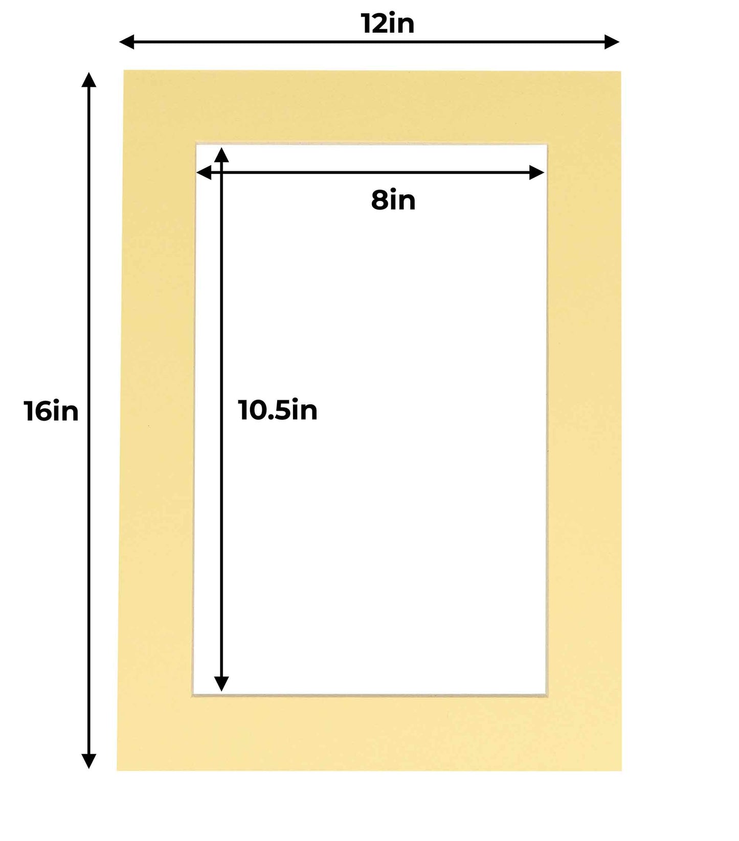 Pack of 10 Soft Yellow Precut Acid-Free Matboards