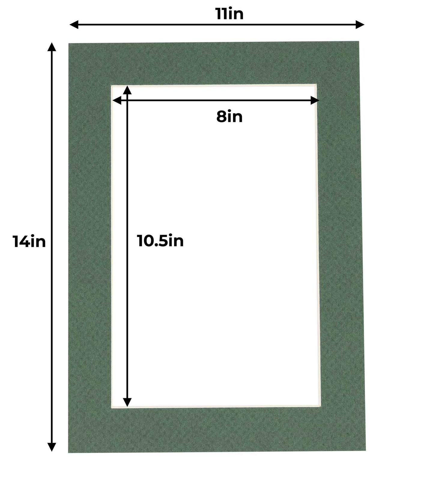 Pack of 10 Hunter Green Precut Acid-Free Matboards