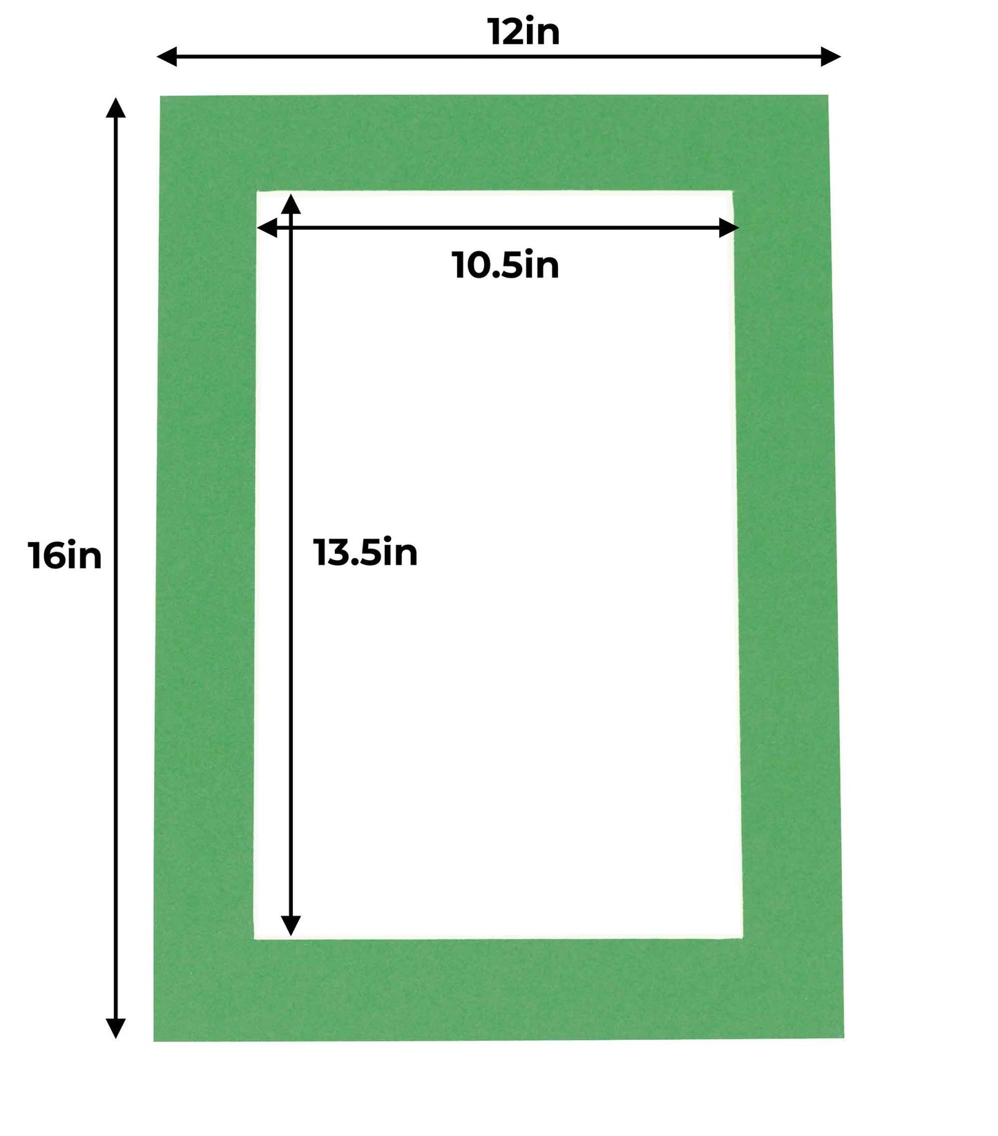 Pack of 25 Bright Green Precut Acid-Free Matboard Set with Clear Bags & Backings