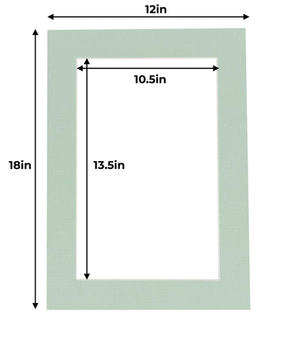 Honeydew Green Precut Acid-Free Matboard Set with Clear Bag & Backing