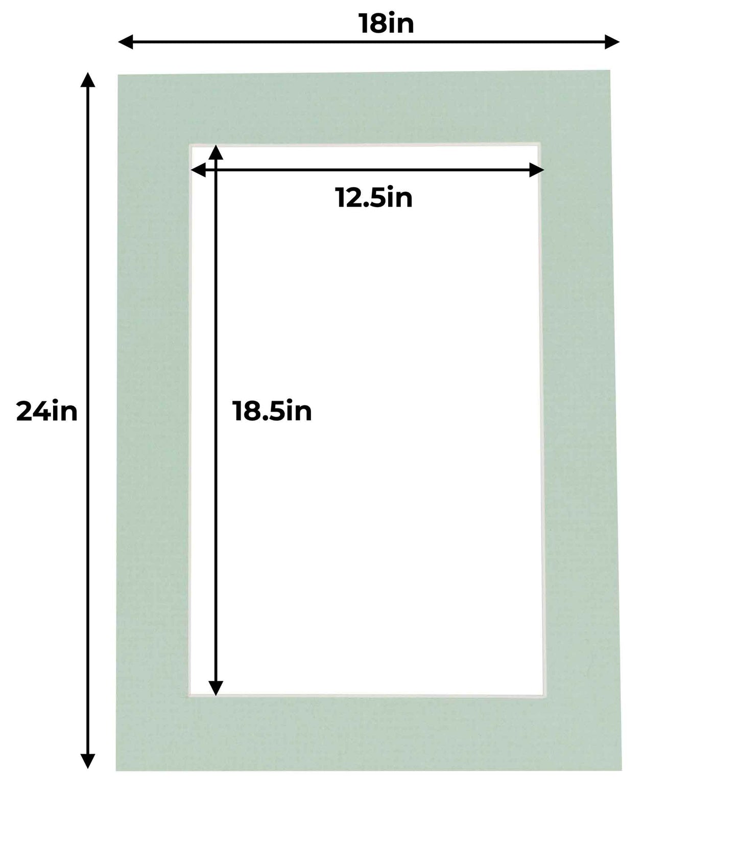 Honeydew Green Precut Acid-Free Matboard Set with Clear Bag & Backing