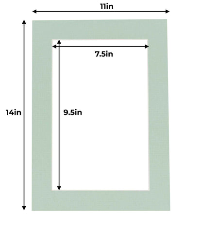 Pack of 25 Honeydew Green Precut Acid-Free Matboards