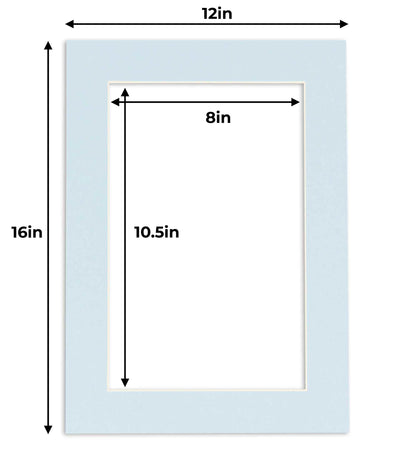 Baby Blue Precut Acid-Free Matboard Set with Clear Bag & Backing