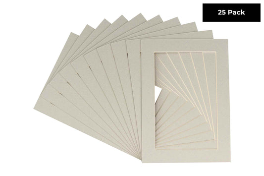 Pack of 25 Taupe Beige Precut Acid-Free Matboards