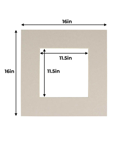 Pack of 10 Taupe Beige Precut Acid-Free Matboard Set with Clear Bags & Backings