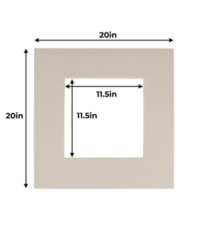 Pack of 10 Taupe Beige Precut Acid-Free Matboard Set with Clear Bags & Backings