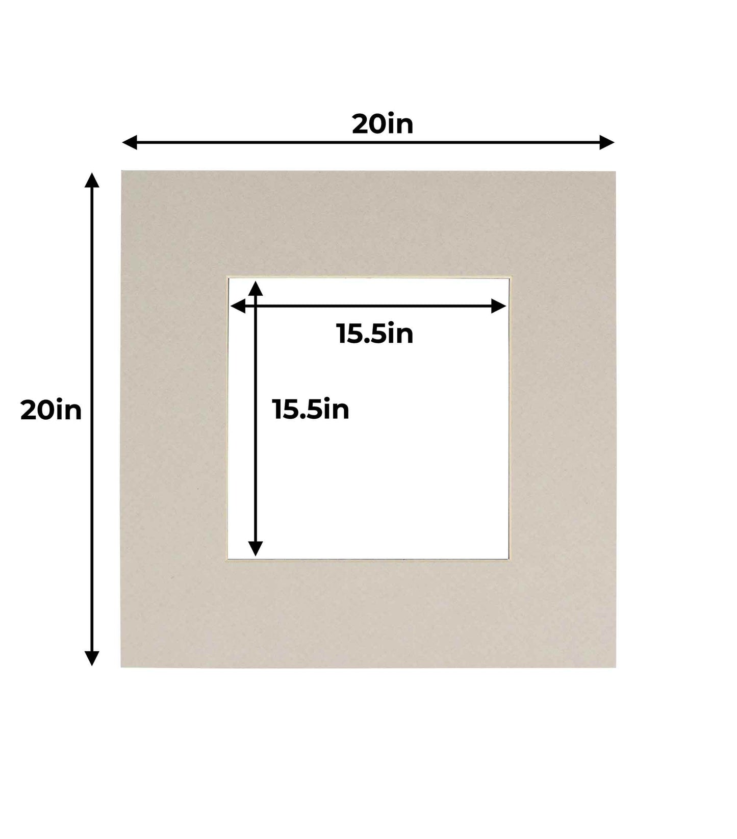 Pack of 10 Taupe Beige Precut Acid-Free Matboard Set with Clear Bags & Backings