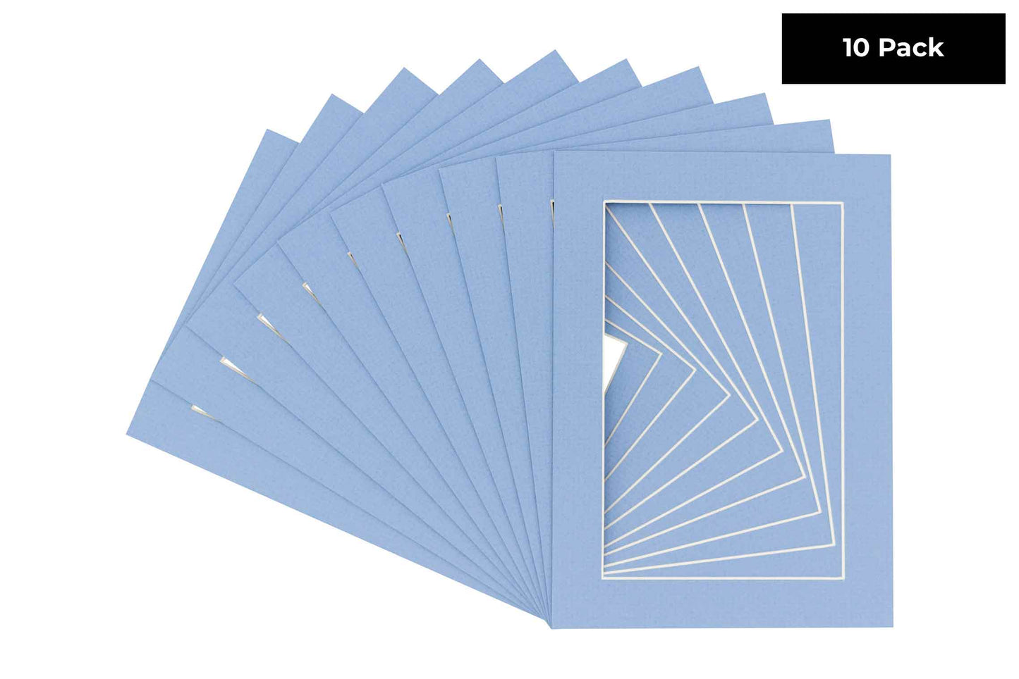 Pack of 10 Brittany Blue Precut Acid-Free Matboards