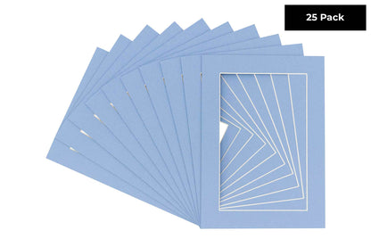 Pack of 25 Brittany Blue Precut Acid-Free Matboards