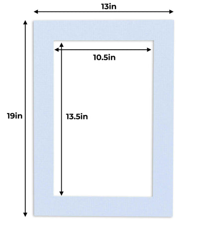 Pack of 10 Brittany Blue Precut Acid-Free Matboard Set with Clear Bags & Backings