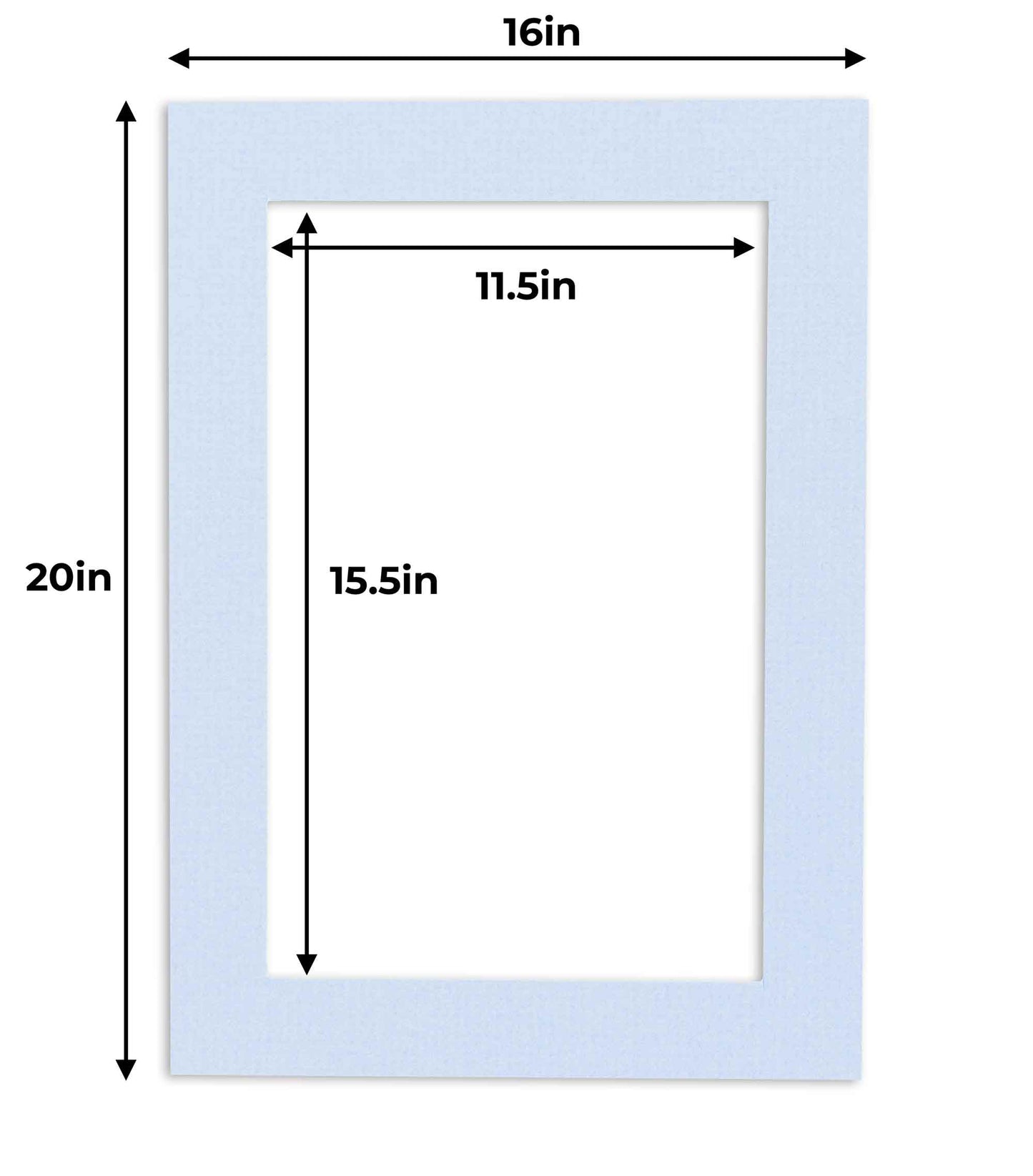 Pack of 10 Brittany Blue Precut Acid-Free Matboard Set with Clear Bags & Backings