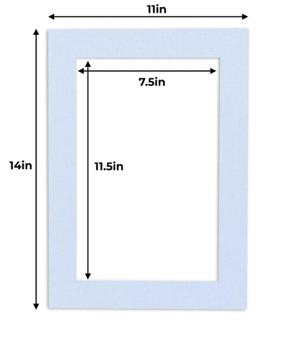 Pack of 10 Brittany Blue Precut Acid-Free Matboards