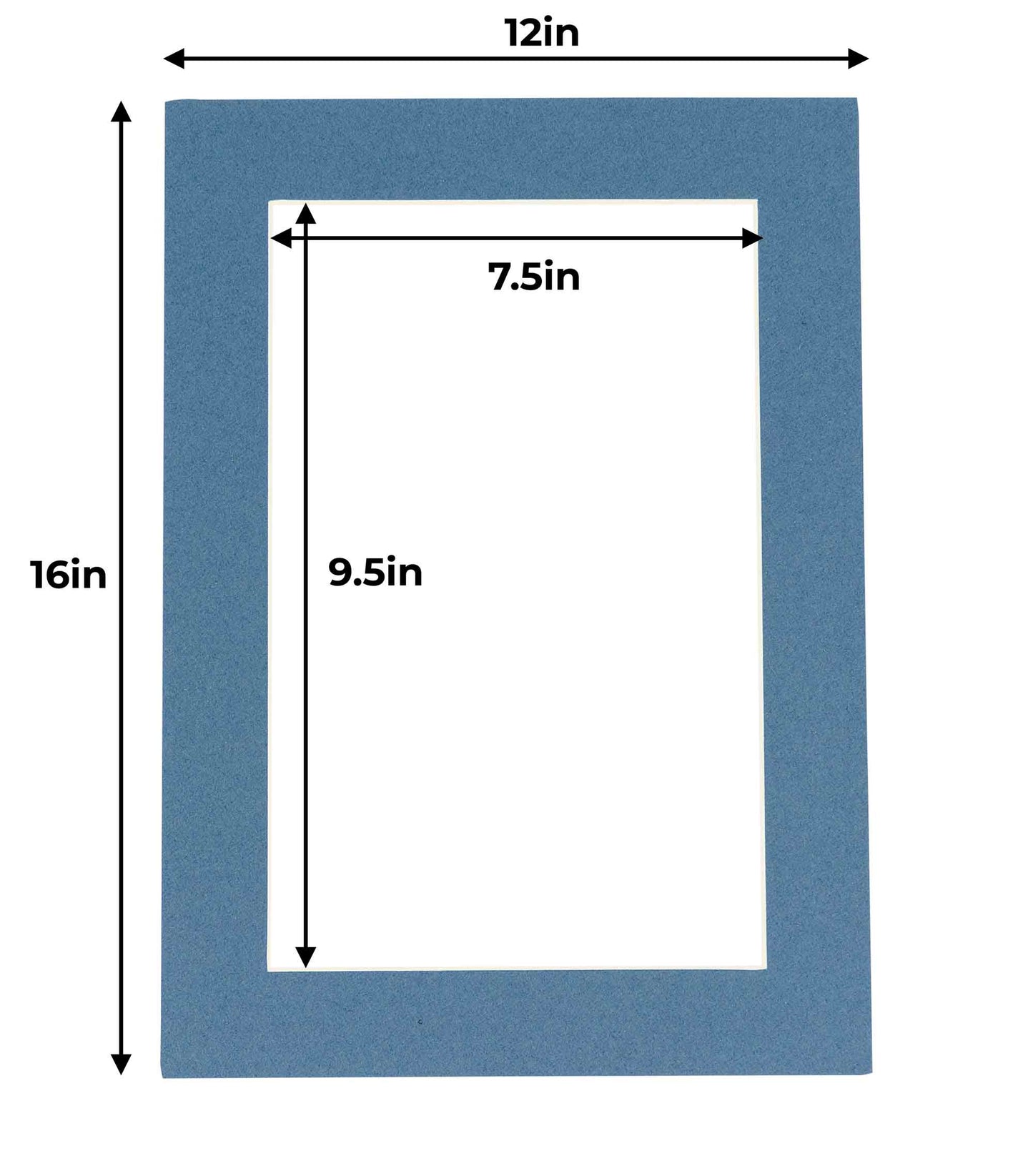 Pack of 25 Steel Blue Precut Acid-Free Matboard Set with Clear Bags & Backings