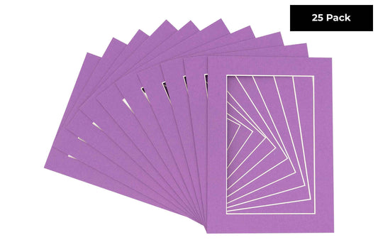 Pack of 25 Dark Purple Precut Acid-Free Matboards