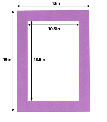 Pack of 25 Dark Purple Precut Acid-Free Matboards