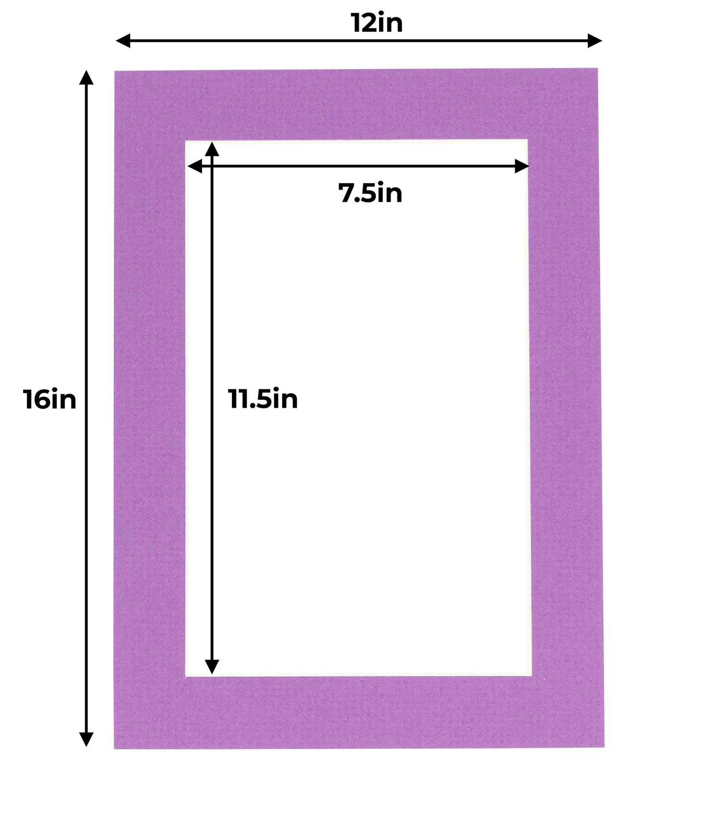 Pack of 25 Dark Purple Precut Acid-Free Matboard Set with Clear Bags & Backings