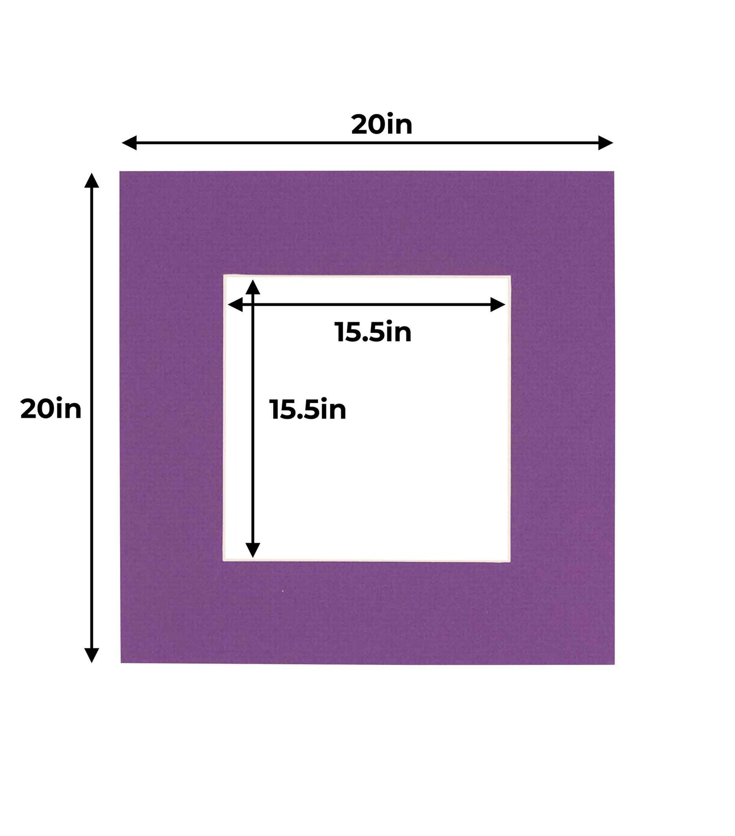 Pack of 25 Dark Purple Precut Acid-Free Matboard Set with Clear Bags & Backings