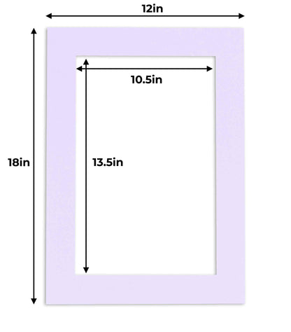 Pack of 10 Light Purple Precut Acid-Free Matboards