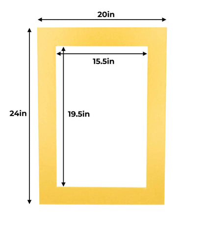 Metallic Gold Precut Acid-Free Matboard Set with Clear Bag & Backing