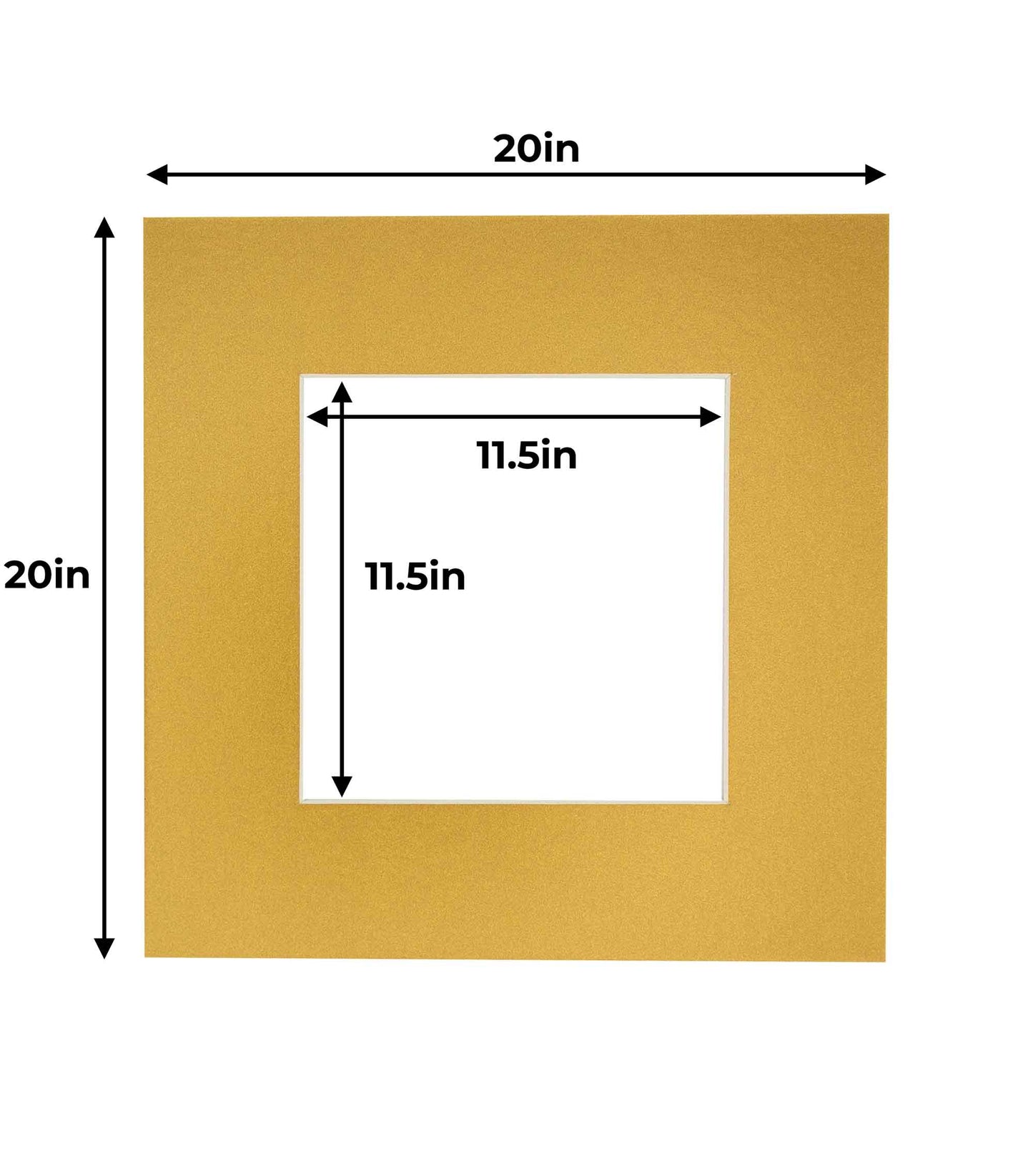 Metallic Gold Precut Acid-Free Matboard Set with Clear Bag & Backing