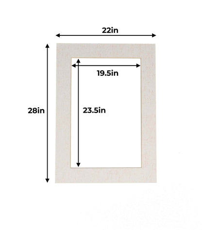 White Linen Canvas Precut Acid-Free Matboard Set with Clear Bag & Backing