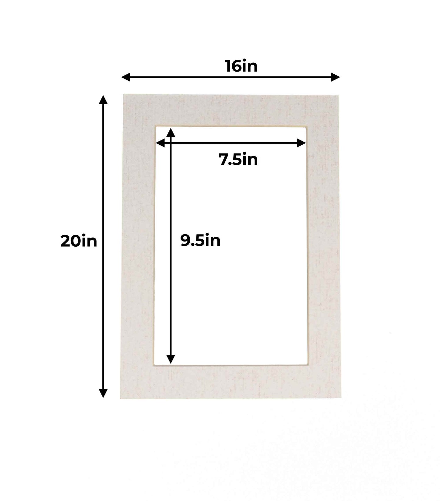 White Linen Canvas Precut Acid-Free Matboard Set with Clear Bag & Backing