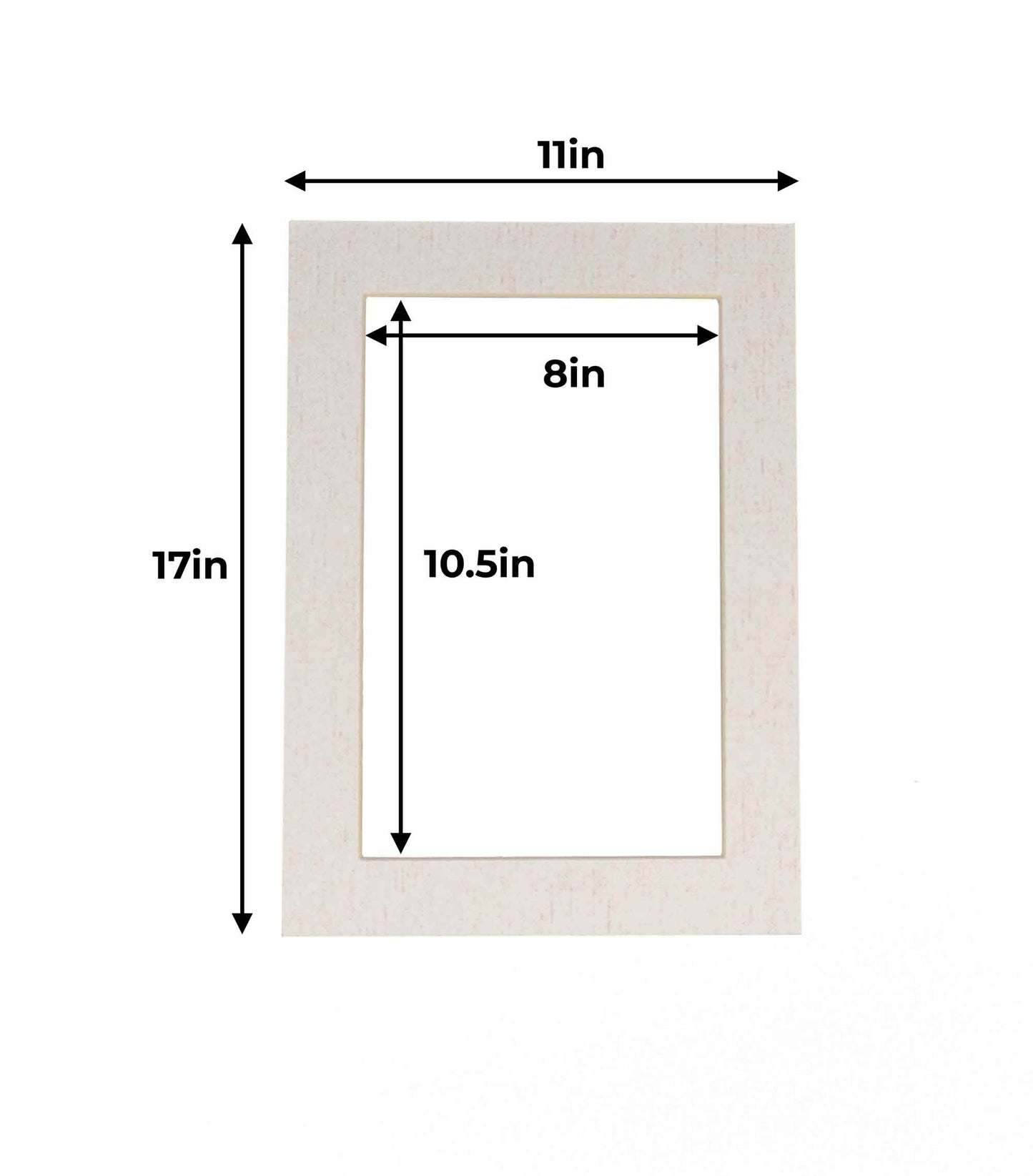 Pack of 25 White Linen Canvas Precut Acid-Free Matboard Set with Clear Bags & Backings